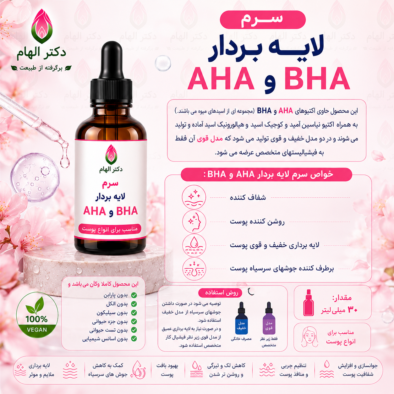 سرم لایه بردار ملایم AHA و BHA
