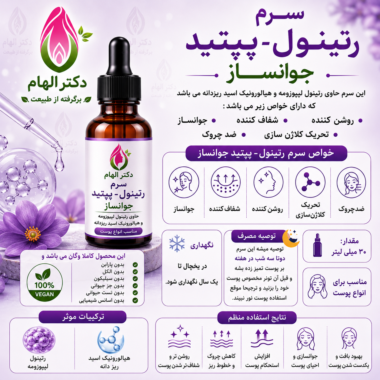 سرم رتینول-پپتید جوانساز