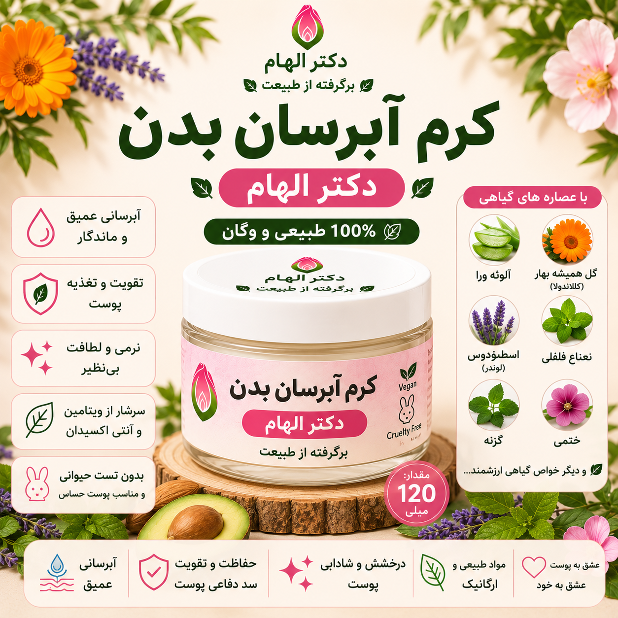 کرم آبرسان بدن دکتر الهام